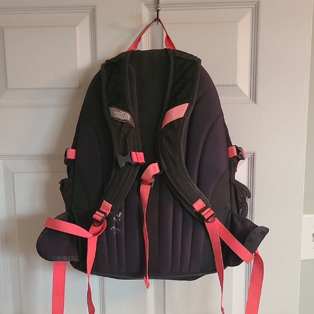 The North Face Black and Coral Backpack - Picture 2 of 9